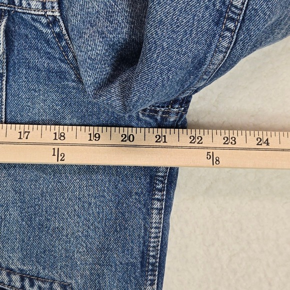 Gap Denim Sherpa Trucker Jacket Women's L Medium Wash Faux Shearling Lined - Picture 11 of 13